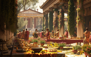 Как ходили в гости в Древней Греции: Почему лежали за столом, что использовали вместо салфеток и др