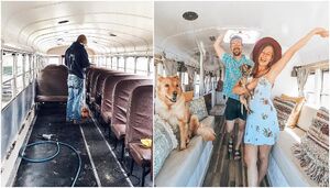 Как школьный автобус вдохновил парочку влюбленных на кочевую жизнь вне сети