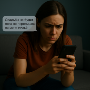 «Свадьбы не будет, пока не перепишешь на меня жильё», — выдал жених