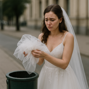 Она сняла фату, свернула. Подошла к мусорке — и бросила её внутрь. Дворец торжеств остался позади.