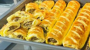 Рулет-пирог с мясной начинкой