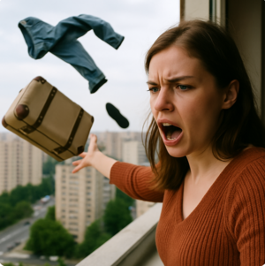 Эффектно выбросила его вещи с восемнадцатого этажа