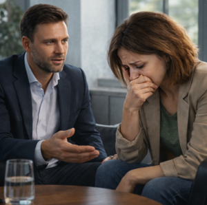 — Может, мне ещё за тебя ребёнка выносить? Или твоей матери подгузники надевать? — вспылил супруг, раздражённо уставившись на жену.