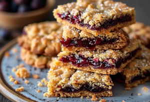 Быстрое овсяное печенье с вареньем