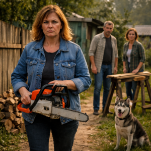 Лидия заметила автомобиль супруга у соседки, направилась в сарай и прихватила бензопилу.