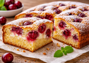 Бисквит с вишней в духовке — простой и нежный пирог