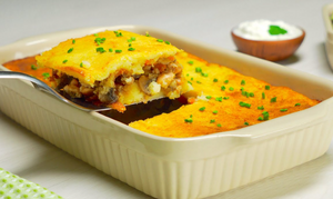 Картофельная запеканка с курицей и грибами