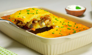 Картофельная запеканка с курицей и грибами