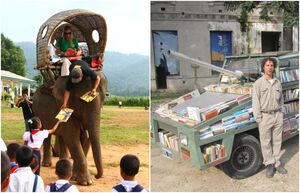 Книги верхом на слоне и внутри поддельного танка: 6 странных библиотек из разных уголков мира