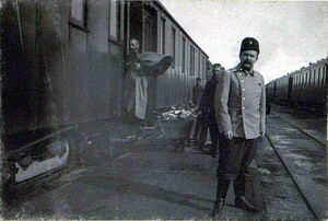 1904. Отправка войск с железнодорожной станции в г. Петропавловске