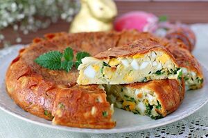 Пирог с яйцами и зелёным луком! Лучшее весеннее блюдо
