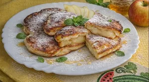 Добавила яблоки в тесто — и обычные оладьи стали намного вкуснее: пышные, нежные и ароматные