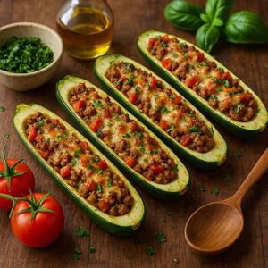 Кабачки с фаршем под румяной сырной корочкой — готовлю всё лето, и каждый раз просят добавки!