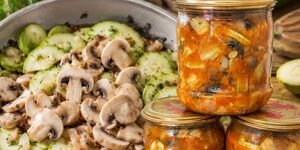 Кабачки с шампиньонами на зиму: салат, который первым исчезает со стола.
