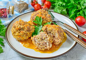 Мясные тефтели с рисом в духовке