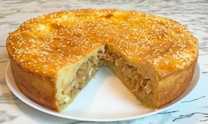 Необычный пирог с капустой на творожном тесте