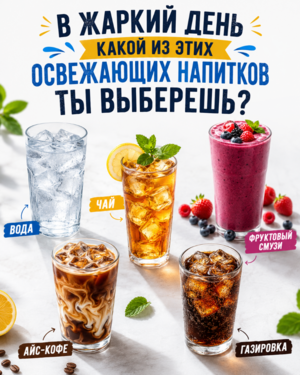 Какой из этих освежающих напитков вы бы выбрали?
