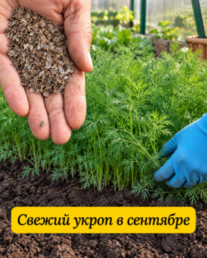Посеяла укроп в сентябре по этому способу — уже через три недели срезала свежую зелень.