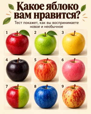 Тест: какое яблоко вы выберете? Узнайте, как вы относитесь к новому и непривычному