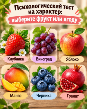 Психологический тест: какой фрукт или ягода лучше всего отражает особенности вашего характера?