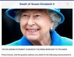 Официльный сайт королевской семьи сообщил о смерти Елизаветы II