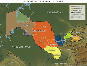 STRATFOR поделил Узбекистан по кланам - карта