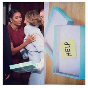 Видео с содержимым синей коробочки, которую Мелания Трамп подарила Мишель Обаме