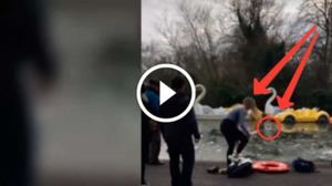 Женщина прыгнула в ледяную воду, чтобы спасти собаку