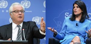 Новый представитель США в ООН Н.  Хейли жестко набросилась на Россию. Чуркин "разбомбил" все ее доводы. Видео