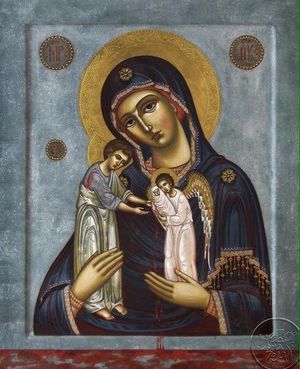 Редкая икона Божией Матери, именуемой " Скорбящая о младенцах, во чреве убиенных "