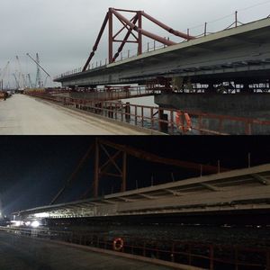 В сети появились свежие фотографии масштабной стройки керченского моста