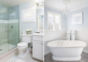Нежность, да и только: 25 ванных комнат небесно-голубого цвета