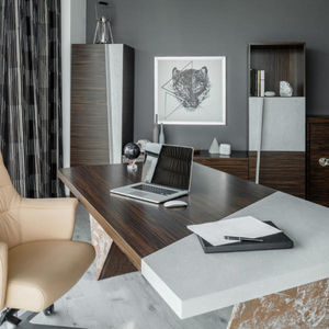 Дизайн офиса: бетон, эбеновое дерево и шикарный вид из окна