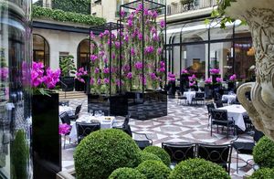Цветочная сказка: Four Seasons Hotel George V Paris представляет террасу во внутреннем дворе отеля