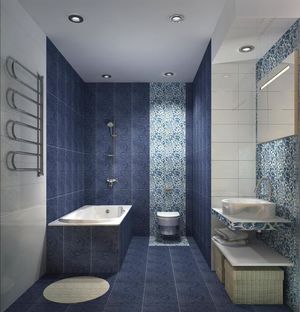 16 потрясающих ванных комнат в синей гамме