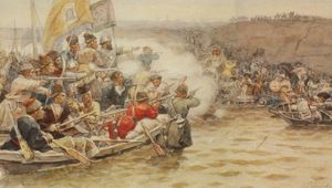 4 ноября 1582 года Ермак в сражении на Чувашском мысу разгромил войско хана Кучума