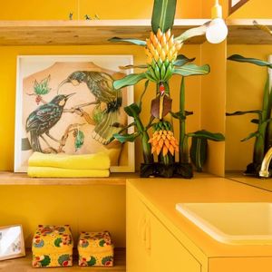 25 жизнерадостных жёлтых ванных комнат