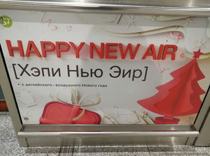 Новогодние стойки регистрации в аэропорту Домодедово