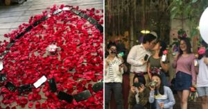 Китаец сделал предложение девушке с помощью 25 iPhone X, выложенных в форме сердца