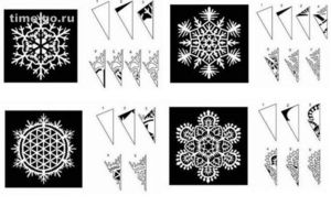 20 трафаретов для вырезания снежинок из бумаги