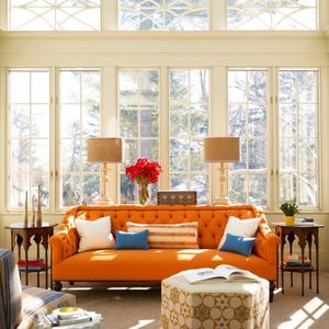 5 тонкостей применения оранжевого цвета в интерьере и 15 оранжевых гостиных