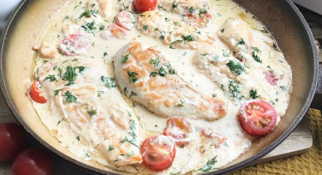 Куриная грудка в сливочном соусе