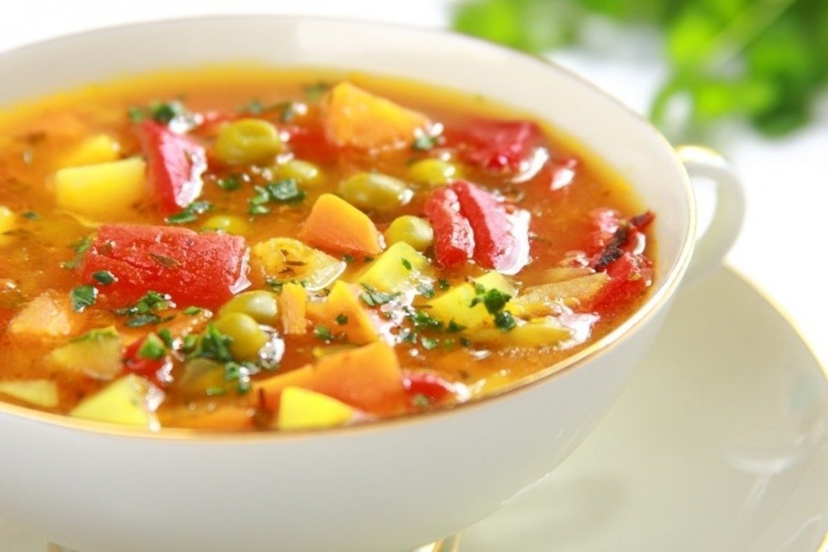 Рецепт овощной суп на мясном бульоне рецепт с фото